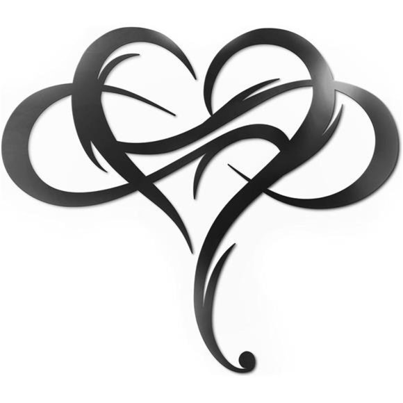 Infinity Heart Metal Wall Decor, Unique Infinity Heart Wall Decor Love Sign - Picture 1 of 8